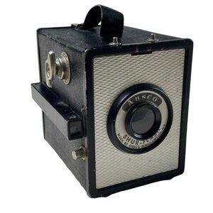 Ansco Shur Shot Box Brownie Camera Untested For Parts or Decor u